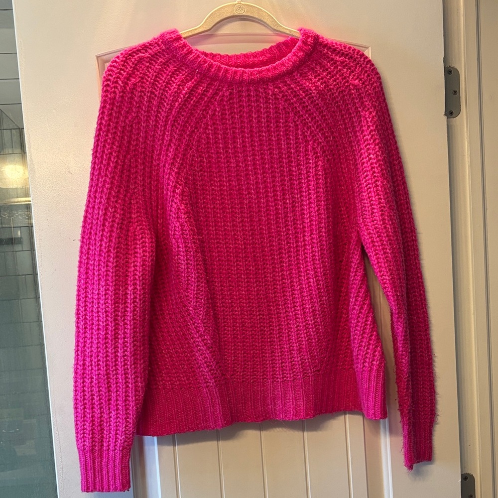 a new day Hot Pink Chunky Crewneck Sweater